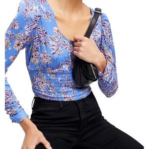 New Free People Santiago floral print blouse S